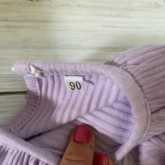 Girls Ruffles Short Sleeve Solid T-shirt Tops 9-12 & 12-18 Matching - Picture 3 of 5